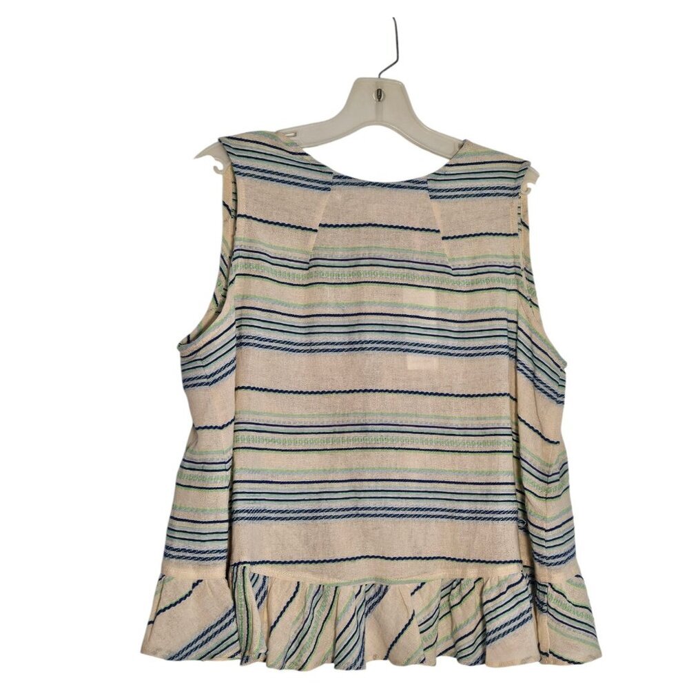 Vineyard Vines Womens Blue Jacquard Flutter Back Top Size M. Open Back NWT